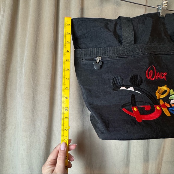 Vtg 90s Disney World Character Letters Embroidered Zipper Tote Bag Logo vintage - Picture 13 of 14